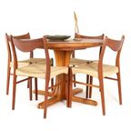 Ronde Massief Teak Deense 1x Verlengbare Eettafel 'kalundborg' Vintage thumbnail 21
