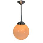 Art Deco Hanglamp Met Witte Bol, Jaren 30 thumbnail 11