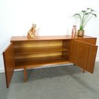 Teak Dressoir Met Hoge Poten En Lades Vintage Sideboard thumbnail 4