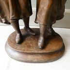 Ernest Rancoulet "2 Dames" Sculptuur. thumbnail 8