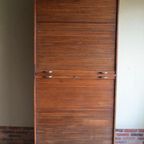 Prachtige Hoge Antieke Eiken Houten Archiefkast, Rolluikkast thumbnail 2