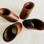Set Van 4 Vintage Palissander Servetringen | Kerst thumbnail 9
