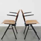 Set Van 10 Vintage Jaren ’60 Dutch Design Marko School/kantine/eetkamerstoelen Met Armleuningen thumbnail 15