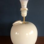 Witte Jaren 70- 80 Keramische Lamp, Keramiek Appel Met Messing Armatuur. Postmoderne Popart Eight thumbnail 3