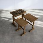 Vintage Nesting Tables | Bijzettafels | Sidetables | Eiken thumbnail 6