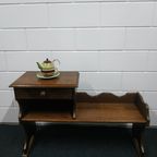 Telefoonbankje Antiek Hout Planten-haltafel Met Lade thumbnail 10