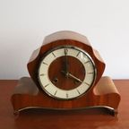 Vintage Hermle Retro Mantel Klok, Duitsland Jaren '60 thumbnail 2