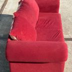 Rieten Bank Vintage Design Rood Bordeaux Rode Stof Opvouwbaar Bedbank thumbnail 12