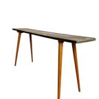 Vintage Smalle Console Tafel / Bijzettafel In Formica thumbnail 7