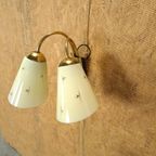 Wandlamp Goudkleur En 2 Glazen Kappen Vintage thumbnail 6