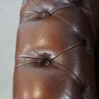 Klassieke En Charmante, Correct Afgewerkte Rundleren Engelse Chesterfield Armchair thumbnail 8
