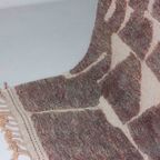 Handgeknoopt Hoogpolig Mid-Century Vintage Wollen Vloerkleed thumbnail 7