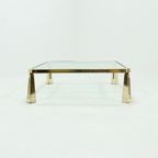 Large Rare Solid Brass Coffee Table By Peter Ghyczy 1980S thumbnail 4