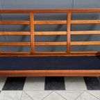Teak And Black Leather 3 Seat Sofa By Hs Denmark 1970S thumbnail 9