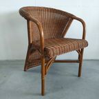Vintage Jaren 70 Rohé Design Rotan/pitriet Fauteuil/stoel(en) thumbnail 4