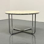 Vintage Ronde Marmeren Eettafel Met Buisframe Onderstel thumbnail 7