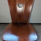 4 Vintage Houten Eet-Stoelen Uit De Jaren 50S/60S thumbnail 8