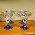 4X Vintage Ijscoupes Coupes Blauw Borgonovo Italië Italy Glazen thumbnail 3