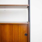 Vintage Wandsysteem Met Bureau Teakhout En Zwart Metalen Frame - Reliving thumbnail 2