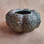Aziatisch Bronzen Dekselpotje In De Vorm Van Pompoen thumbnail 4