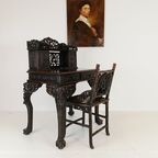 Antieke Chinese Padouk Houten Stoel thumbnail 7