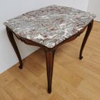 Vintage Queen Ann Salontafel Koffietafel Met Marmer Blad 21 thumbnail 9