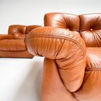 Cognackleurige Lederen Pellerossi Fauteuil, 1960’s thumbnail 2