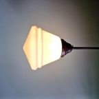 Grote Conische Art Deco Hanglamp Van Wit Opaline Glas thumbnail 13