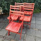 Klapstoelen Mid Century Rood, Set Van 5 thumbnail 7