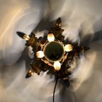 Hollywood Regency Gold Leaf Flower Light , 1970S thumbnail 4