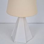 Vintage Geometrische Tafellamp Keramiek ’70 Teepee Lamp Wit thumbnail 12
