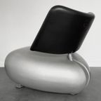 Unieke Leolux Pallone Fauteuil Zwart Zilvergrijs thumbnail 4