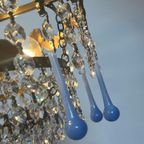 Murano Teardrop Kroonluchter Hanglamp Vintage Opaline Kristal thumbnail 3