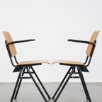 Set Van 4 Karaktervolle Vintage Jaren ’60 Dutch Design Marko School/Eetkamerstoelen Met Armleuningen thumbnail 4