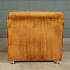 Midcentury Modulaire Bank – Bruine Ribstof – Jaren 70 thumbnail 16