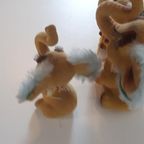 Jaren 70 Olifant Bevlokte Olifant Familie Vintage Speelgoed thumbnail 9