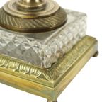 Empire Tafellamp Geslepen Kristal Diamantpatroon Verguld Brons thumbnail 16