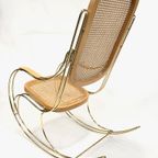 Vintage Schommelstoel Messing Bentwood Regency Stijl Design thumbnail 5