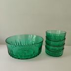 Groen Persglazen Schalen Set Van Arcoroc France Uit De Jaren '60 thumbnail 11