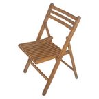 Vintage - Folding Chair With Curved Seat - Light Oak (Wood Grain) - Multiple In Stock! thumbnail 2