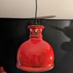 Mooie Oranje Vintage Aardewerken Hanglamp  Uit De Jaren 60S/70Suit thumbnail 12