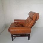 Vintage Deense Fauteuil Cognag Leer thumbnail 8