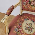 Brocante Vintage Gobelin Queen Ann Stoeltje, Fauteuiltje 01 thumbnail 18