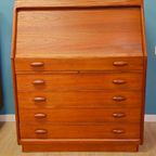 Vintage dyrlund Deense Secretaire Bureau Kast Ladekast thumbnail 5