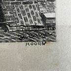 Gravure Tekening Van Jan Berger (1863-1930) Oude Vrouwenhuis Te Hoorn thumbnail 4