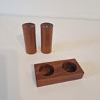 Vintage Zout En Peper Stel Teakhouten Strooiers Jaren 60 thumbnail 4