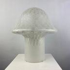 Large White Glass Peill And Putzler Mushroom Table Lamp Xl 1970 thumbnail 9