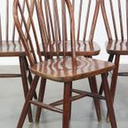 Set Van 4 Vintage Houten Windsor Spijlen Stoelen Uit De Jaren ’70 In Engelse Stijl thumbnail 10