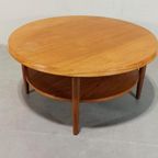 Vintage Mid Century Houten Salontafel, Rond thumbnail 12