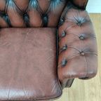 Vintage Chesterfield Stijl Fauteuil, Oorfauteuil 209 thumbnail 11